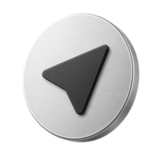 Decorative 3D arrow icon for sending, placed on the contact us page