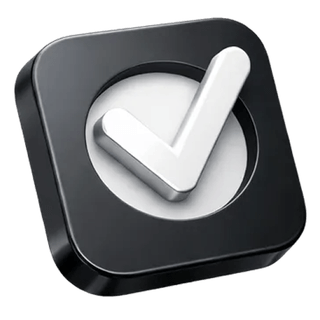 Approval checkmark icon in 3D style on the BTC Lurotan about page