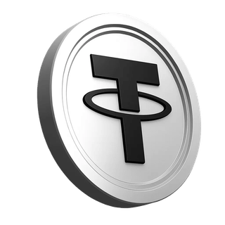 USDT Tether coin graphic displayed in the trading community trust section